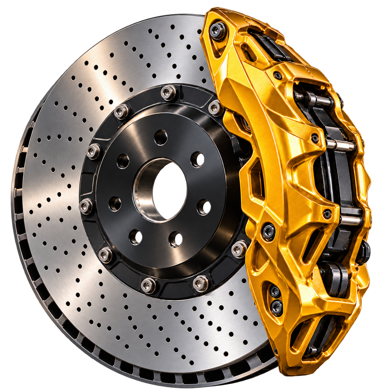 Brake rotor and gold caliper